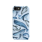 Powder Blue Whales iPhone 6/6s/7/8/SE Case